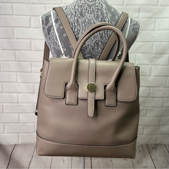 Anne Klein Backpack Purse Taupe Gray - Picture 12 of 16